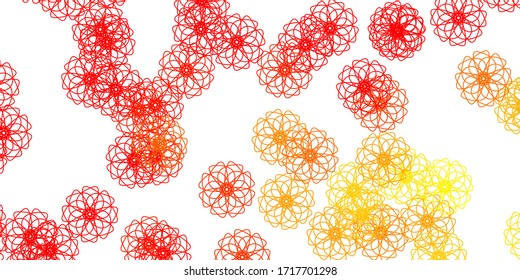 Light Red, Yellow vector natural artwork with flowers. Modern design with gradient Flowers on abstract background. Colorful pattern for spring parties.