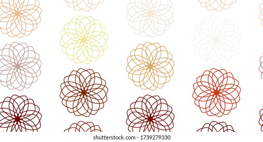 Diseño natural vectorial amarillo claro rojo con flores. Ilustración abstracta con flores de estilo Origami. Nuevo diseño de negocio.