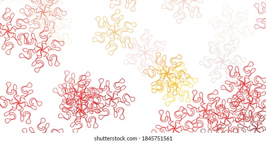 Light red, yellow vector natural artwork with flowers. Abstract illustration with flowers in Origami style. Best design for your business.