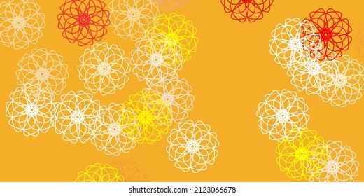 Light red, yellow vector natural artwork with flowers. Modern design with gradient Flowers on abstract background. Best design for your business.