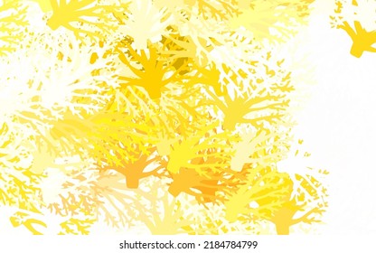 Light Red, Yellow vector natural backdrop with leaves, branches. Doodle illustration of leaves and branches in Origami style. Template for backgrounds of cell phones.