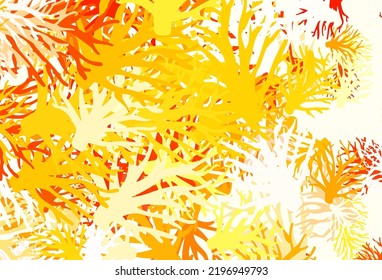 Light Red, Yellow vector natural artwork with branches. Colorful illustration in doodle style with leaves, branches. Hand painted design for web, leaflets.