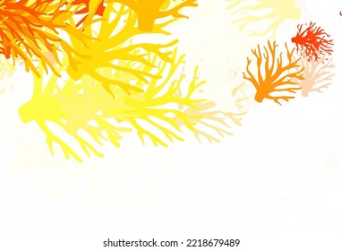 Light Red, Yellow vector natural artwork with branches. Colorful illustration in doodle style with leaves, branches. Hand painted design for web, leaflets.