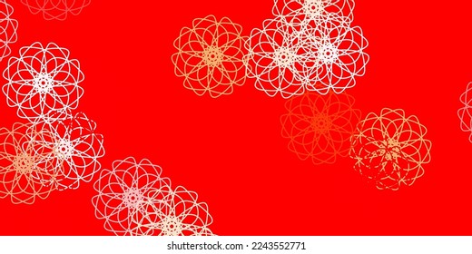 Light red, yellow vector natural artwork with flowers. Gradient colorful abstract flowers on simple background. Colorful pattern for spring parties.
