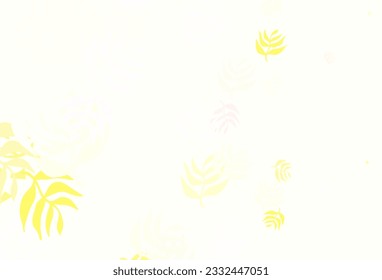Hellrotes, gelbes Vektorgrafik-Naturmuster mit Blättern. Doodle Illustration der Blätter im Origami-Stil mit Farbverlauf. Texturierte Muster für Webseiten, Banner.
