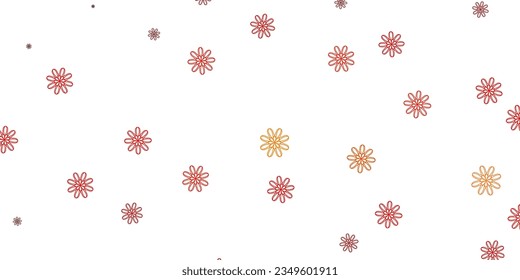 Light Red, Yellow vector natural layout with flowers. Colorful flowers in natural style on simple background. Pattern for women day promotion.