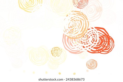 Light Red, Yellow vector natural background with roses. Colorful illustration in doodle style with flowers. Brand new design for your business.