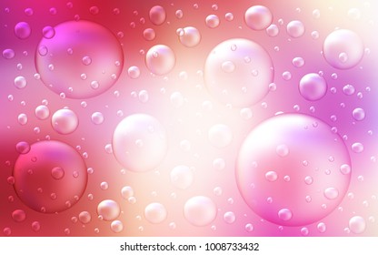 Light Red, Yellow vector pattern with spheres. Blurred bubbles on abstract background with colorful gradient. The pattern can be used for aqua ad, booklets.