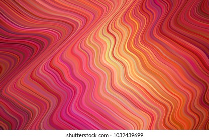 Light Red, Yellow vector pattern with lines, ovals. Geometric illustration in memphis style with gradient.  Memphis style for your business design.