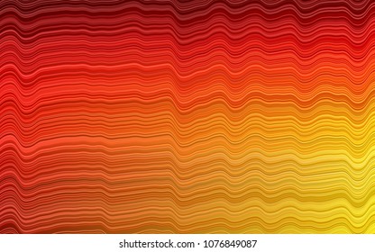 Light Red, Yellow vector pattern with bent ribbons. Shining crooked illustration in marble style. Marble design for your web site.