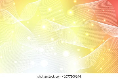 Light Red, Yellow vector pattern with christmas ribbons. Blurred decorative design in anniversary style with confetti. The template can be used as a background for postcards.