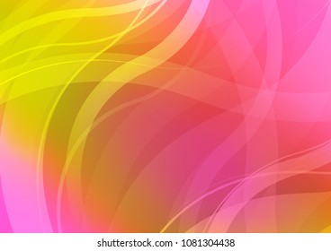 Light Red, Yellow vector pattern with curved circles. Colorful illustration in abstract marble style with gradient. The template for cell phone backgrounds.