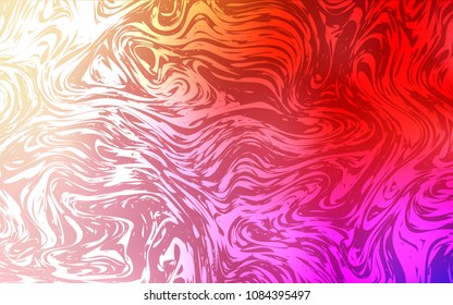Light Red, Yellow vector pattern with liquid shapes. Shining illustration, which consist of blurred lines, circles. Marble design for your web site.