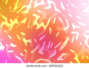 Light Red, Yellow vector pattern with curved circles. Colorful illustration in abstract marble style with gradient. The template for cell phone backgrounds.