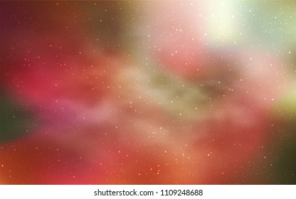 Light Red, Yellow vector pattern with night sky stars. Blurred decorative design in simple style with galaxy stars. Pattern for futuristic ad, booklets.