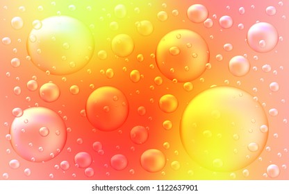 Light Red, Yellow vector pattern with spheres. Glitter abstract illustration with blurred drops of rain. The pattern can be used for beautiful websites.