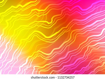 Light Red, Yellow vector pattern with bent ribbons. Colorful illustration in abstract marble style with gradient. Brand new design for your ads, poster, banner.