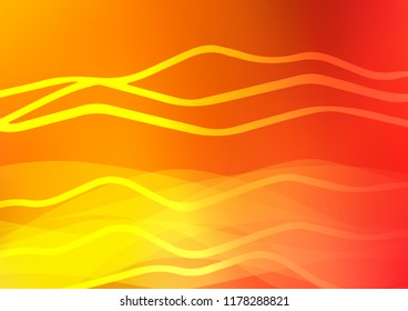 Light Red, Yellow vector pattern with narrow lines. Decorative shining illustration with lines on abstract template. The template can be used as a background.