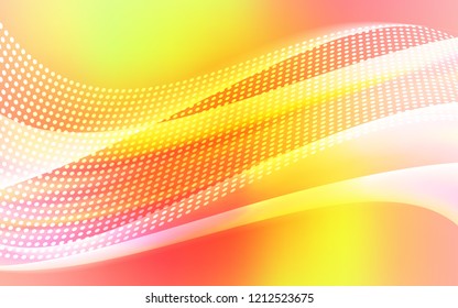 Light Red, Yellow vector pattern with spheres, triangles. Abstract illustration with colorful discs and triangles. Trendy design for wallpaper, fabric makers.
