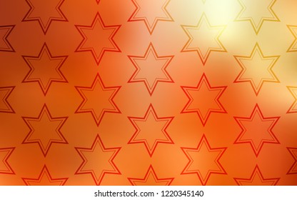 Light Red, Yellow vector pattern with christmas stars. Glitter abstract illustration with colored stars. Pattern for websites, landing pages.