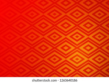 Light Red, Yellow vector pattern with lines, rectangles. Colorful decorative design in simple style with lines, rhombuses. Pattern for business booklets, leaflets.