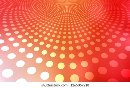 Light Red, Yellow vector pattern with spheres. Abstract illustration with colored bubbles in nature style. Completely new template for your brand book.