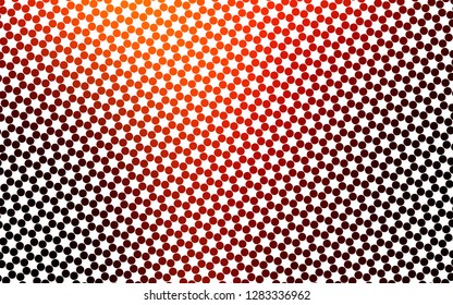 Light Red, Yellow vector pattern with spheres. Glitter abstract illustration with blurred drops of rain. Pattern for ads, booklets.