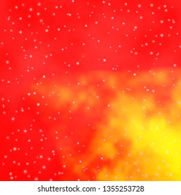 Light Red, Yellow vector pattern with abstract stars. Shining colorful illustration with small and big stars. Best design for your ad, poster, banner.