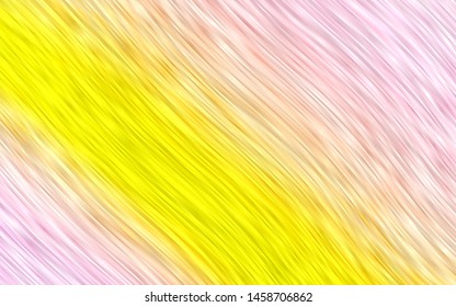 Light Red, Yellow vector pattern with lines, ovals. Modern gradient abstract illustration with bandy lines. The elegant pattern for brand book.