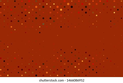 Light Red, Yellow vector pattern with spheres. Abstract illustration with colored bubbles in nature style. Design for business adverts.