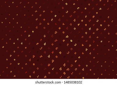 Light Red, Yellow vector pattern with ABC symbols. Abstract illustration with colored latin alphabet. Best design for a college poster, banner.