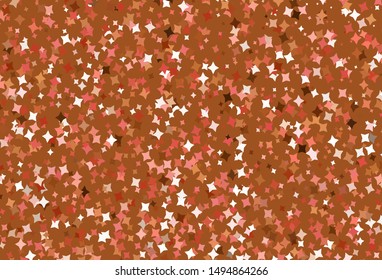 Light Red, Yellow vector pattern with christmas stars. Stars on blurred abstract background with gradient. Pattern for futuristic ad, booklets.
