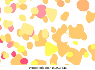 Light Red, Yellow vector pattern with random forms. Decorative design in abstract style with random forms. Background for a cell phone.
