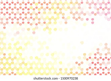 Light Red, Yellow vector pattern with wry lines. A sample with colorful lines, shapes. Elegant pattern for a brand book.