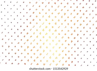 Light Red, Yellow vector pattern with ABC symbols. Abstract illustration with colored latin alphabet. Best design for a college poster, banner.