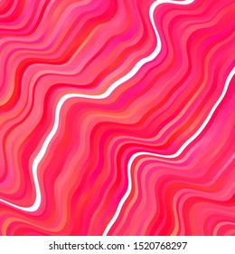 Light Red, Yellow vector pattern with curves. Brand new colorful illustration with bent lines. Best design for your ad, poster, banner.