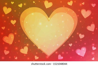 Light Red, Yellow vector  pattern with colorful hearts. Illustration with hearts in love concept for valentine's day. Pattern for carnival, festival romantic leaflets.