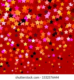 Light Red, Yellow vector pattern with abstract stars. Blur decorative design in simple style with stars. Pattern for wrapping gifts.