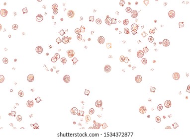 Light Red, Yellow vector pattern with fresh ingredients. Illustration with set of fresh food in doodle style. Doodle design for your business advert of cafes.