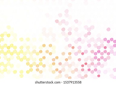 Light Red, Yellow vector pattern with bent lines. Colorful geometric sample with gradient lines.  A new texture for your  ad, booklets, leaflets.