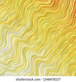Light Red, Yellow vector pattern with wry lines. Colorful illustration with curved lines. Pattern for commercials, ads.