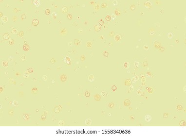 Light Red, Yellow vector pattern with fresh ingredients. Beautiful colorful illustration with food in doodle style. Pattern for menu of cafes, bars, restaurants.
