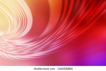 Light Red, Yellow vector pattern with curved lines. A shining illustration, which consists of curved lines. Brand new design for your ads, poster, banner.