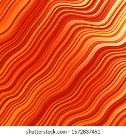 Light Red, Yellow vector pattern with curved lines. Illustration in halftone style with gradient curves. Best design for your posters, banners.