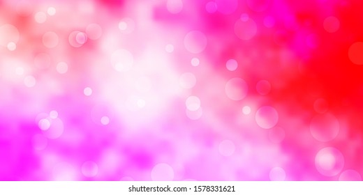 Light Red, Yellow vector pattern with spheres. Abstract decorative design in gradient style with bubbles. New template for a brand book.