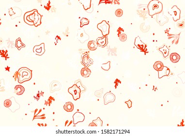 Light Red, Yellow vector pattern with random forms. Simple colorful illustration with abstract gradient shapes. Modern design for your business card.