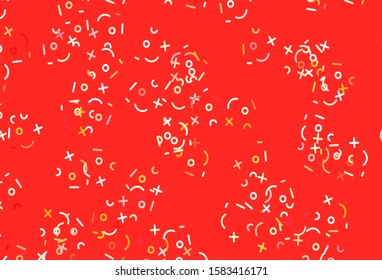 Light Red, Yellow vector pattern with Digit symbols. Shining colorful illustration with isolated Digit signs. Template for landing page of typography.