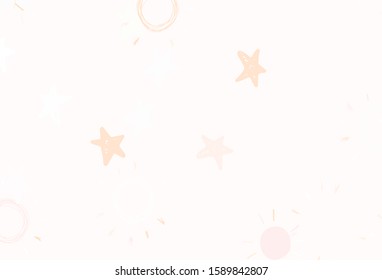 Light Red, Yellow vector pattern with simple suns, stars. Stars, suns on blurred abstract background with gradient. Pattern for astrology websites.