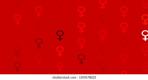Light Red, Yellow vector pattern with feminism elements. Abstract illustration with a depiction of women's power. New design for your web apps.