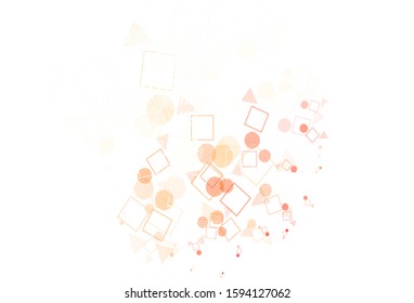 Light Red, Yellow vector pattern with polygonal style with circles. Circles, lines, rhombus with colorful gradient. Smart design for your adverts.